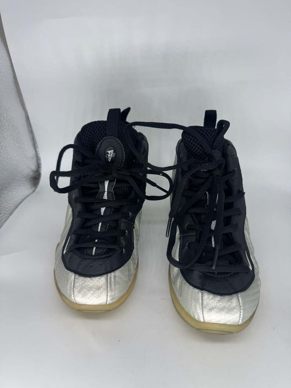 Nike Little Posite Pro GS Silver Surfer Metallic Black Sneakers Youth Size 2.5Y